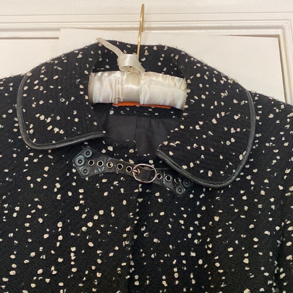 Knee Length Coat CYNTHIA STEFFE LEATHER trims and buckles.Amazing and Elegant- - Picture 5 of 9